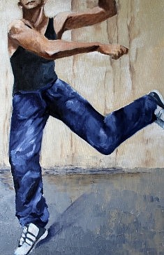 Danseur de rue Huile ( 54 x80=