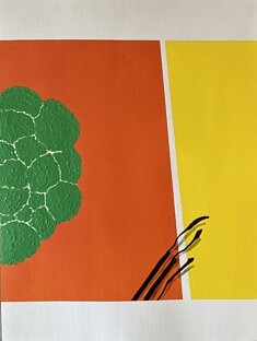 Croissance amorcée, acrylique sur papier, 40 x 30