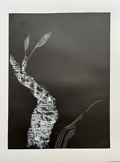 Photosynthèse interrompue, acrylique sur papier, 48 x 36