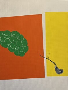 Possiblement rituel de germination, acrylique sur toile, 61 x 46