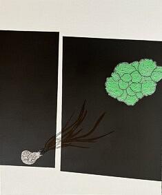 Rituel de germination II, acrylique sur toile, 65 x 54