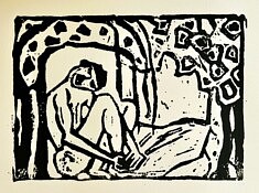 Une forêt de désir - Linogravure 12x17 cm) Une forêt de désir - Linogravure 12x17 cm)