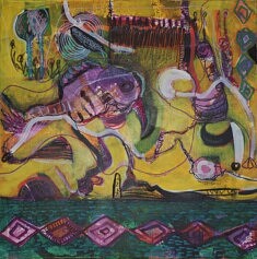 Hez rouhik ou tir (Pars, envole toi), Acrylique sur toile, 60 x 60 cm, Paris 2022 