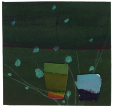 "Deux verres sur fond vert", papiers découpés - 2025 "Deux verres sur fond vert", papiers découpés - 2025