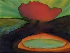 "La lueur rouge", encre aquarelle - 2025 "La lueur rouge", encre aquarelle - 2025