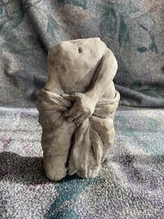 terre cuite patinée,  H 16 cm