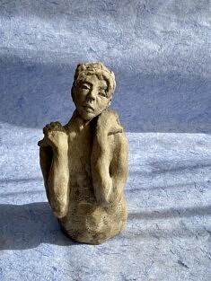terre cuite patinée H 19 cm