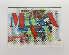 MAX -Techniques mixtes : Acrylique - Gravure lino - Encre taille douce - Papier : Canson - Encadrée sous verre 21 x 29.7 cm