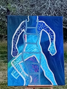 L'HOMME / 2013 Toile, peinture acrylique, pastel sec, 150x120 cm