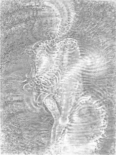 Nu, dessin sans titre, graphite et estompe sur papier, 57,5 x 76,5 cm, 2023