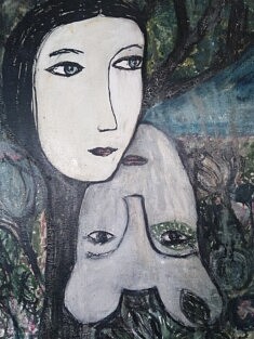 "Double face" - peinture - 36x46 cm