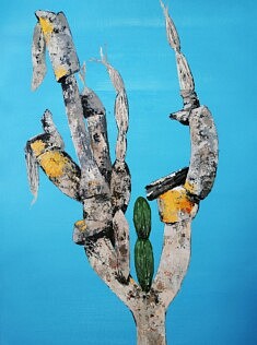 Galapagos, cactus chandelier - 48x36 - Acrylique