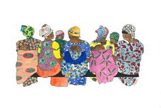 Mamas, 2021 - 30x40 - Aquarelle et encre de chine
